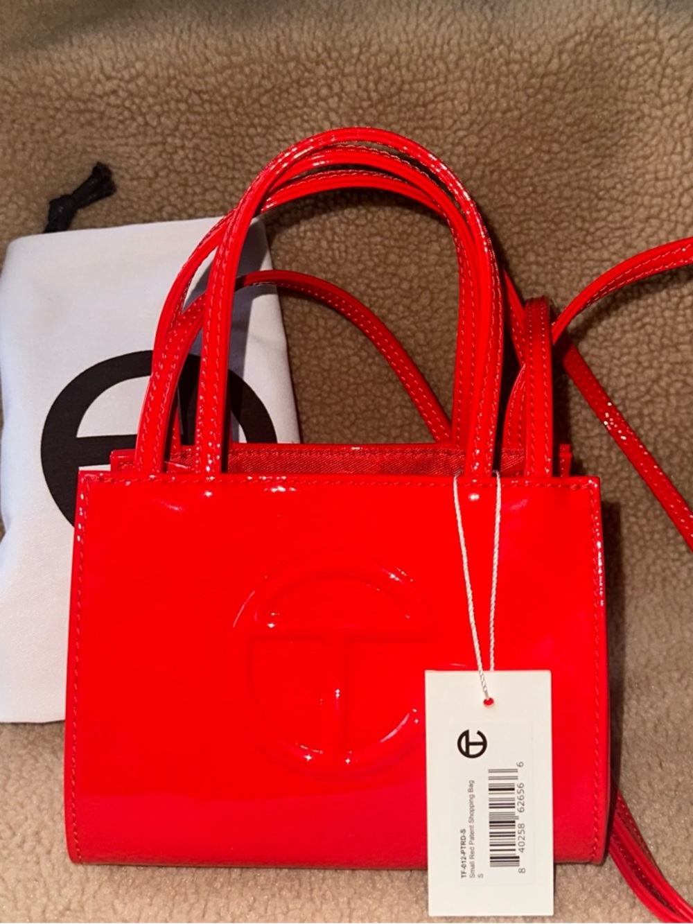 NWT Telfar Small Shopping Bag in Patent Red